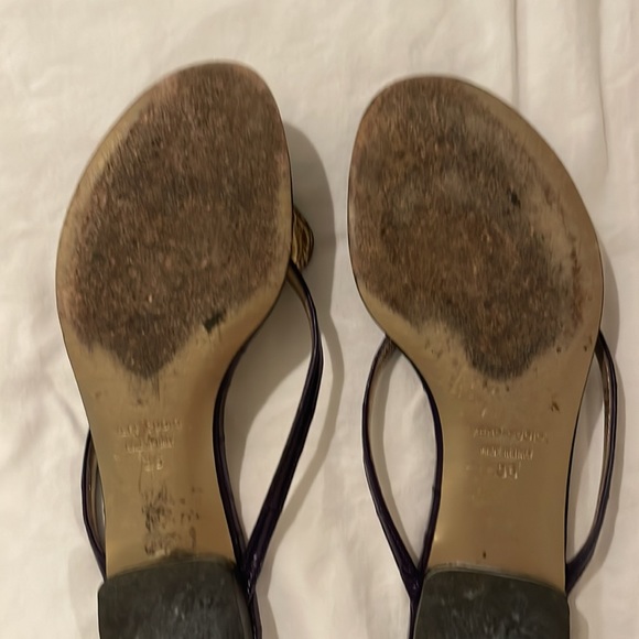 Dolce & Gabbana Purple Leather Heart Flip Flops Size 6 Sandals - Picture 7 of 9